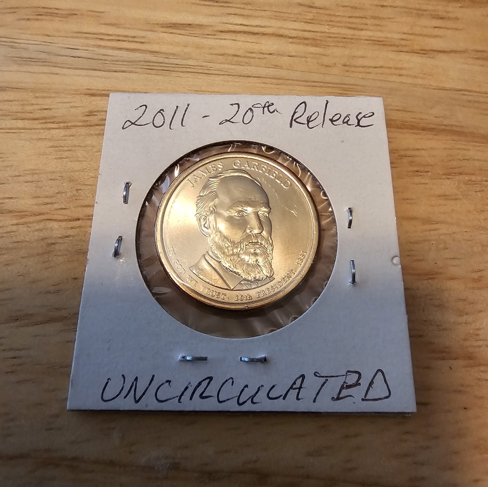 UNC Golden Presidential Dollar- James Garfield